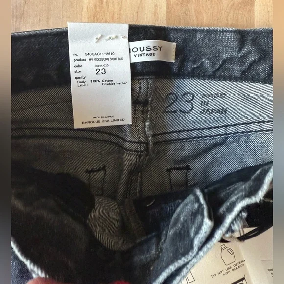 Moussy Vintage Vicksburg 100% Cotton Black Denim Frayed Hem Maxi Skirt NWT Sz 23 - Picture 13 of 13